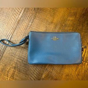 Coach double zipper wristlet, like new